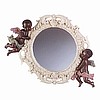 Cherub Wall Mirror with Wicker Pattern