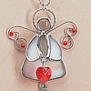 Angel July Birthstone Heart